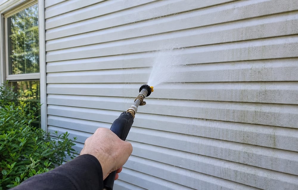 Soft washing house siding